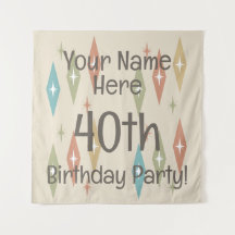 Aniversário de 40 anos retrô midcentury