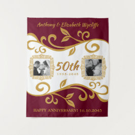 Tapete De Parede Aniversário de 50 anos de Casamento Adicione suas