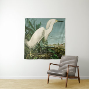 Tapete De Parede Aniversário de Ave-de-Egrete Branca de Audubon Sno