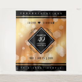 Tapete De Parede Aniversário de Casamento de Cobre Elegante 49º