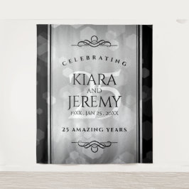 Tapete De Parede Aniversário de Casamento do 25 Silver Elegante