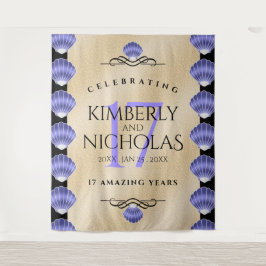 Tapete De Parede Aniversário de Casamento do Elegant 17th Shells