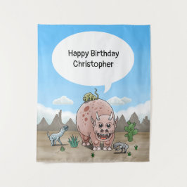 Tapete De Parede aniversário de dinossauro de fantasia