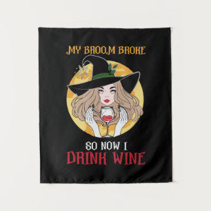 Tapete De Parede Aniversário de Halloween Agora Eu Bebo Vinho