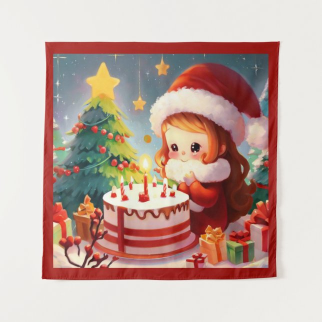 Tapete De Parede Aniversário de Natal 1 (Frente)