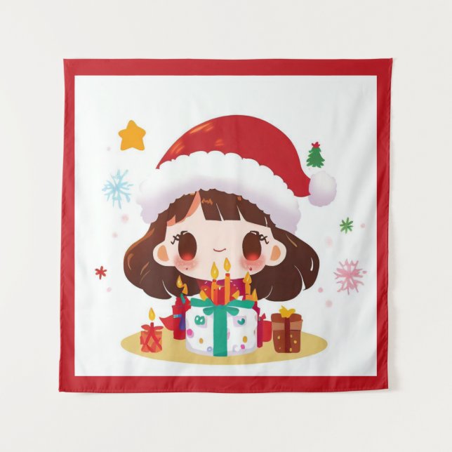Tapete De Parede Aniversário de Natal 2 (Frente)