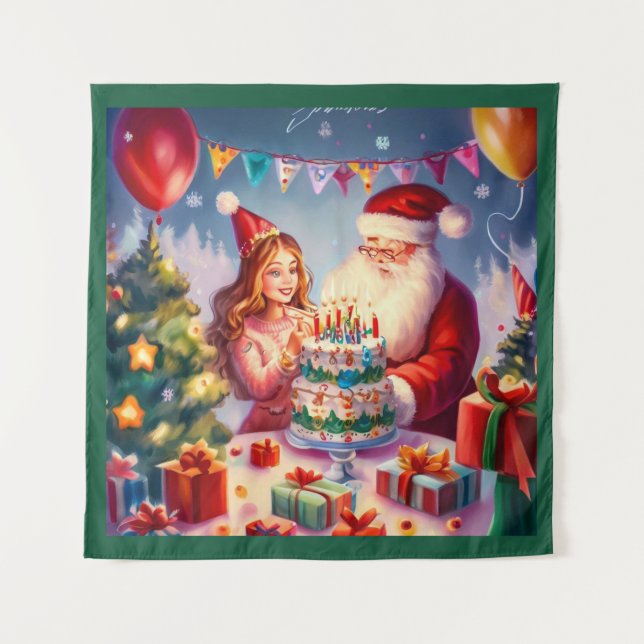 Tapete De Parede Aniversário de Natal 8 (Frente)