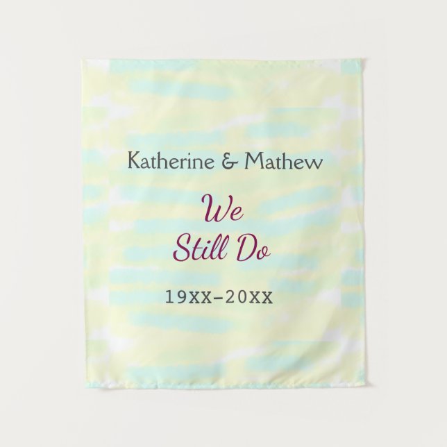 Tapete De Parede Aniversário de renovação de Vow do greenpastel ama (Frente)