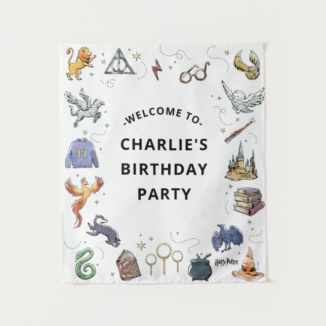 Tapete De Parede Aniversário do Ícone Harry Potter (Frente)
