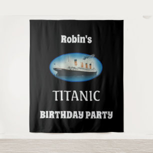 Tapete De Parede Aniversário do Titanic Navio Preto RMS Linha Estre
