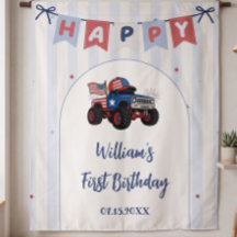 Aniversário Patriótico Vermelho Branco e Azul