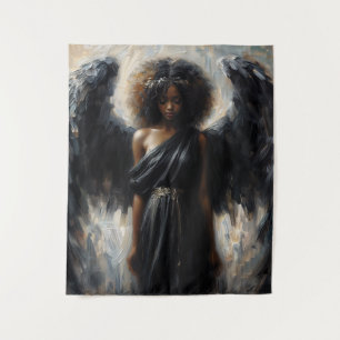 Tapete De Parede Anjo Africano Com Asas Negras