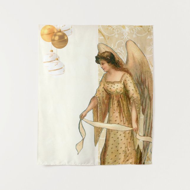 Tapete De Parede Anjo de Natal e Ornamentos (Frente)