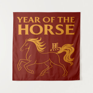 Tapete De Parede Ano Novo Chinês do Zodíaco 2026 Cavalo