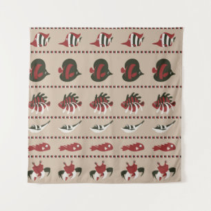 Tapete De Parede Antecedentes sem costura com a vida marinha - cara