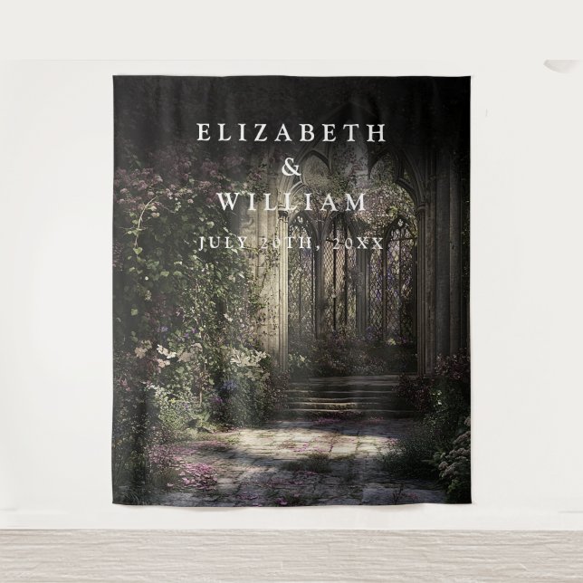 Tapete De Parede Antigo Jardim Gótico Foto Booth Prop Backdrop (Frente)