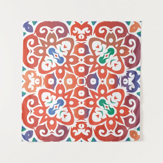 Tapete De Parede Antigos azulejos ornamentados talavera méxico. Des (Frente)