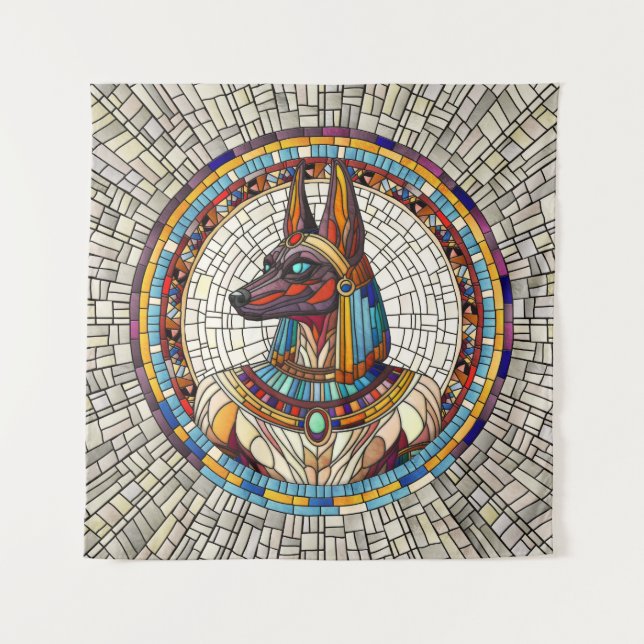 Tapete De Parede Anubis Egípcio - Arte Mosaica (Frente)