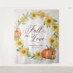 Tapete De Parede Apaixonar Sunflower e Pumpkins banner de casamento