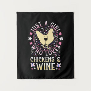 Tapete De Parede Apenas Uma Garota Que Ama Galinhas E Vinho