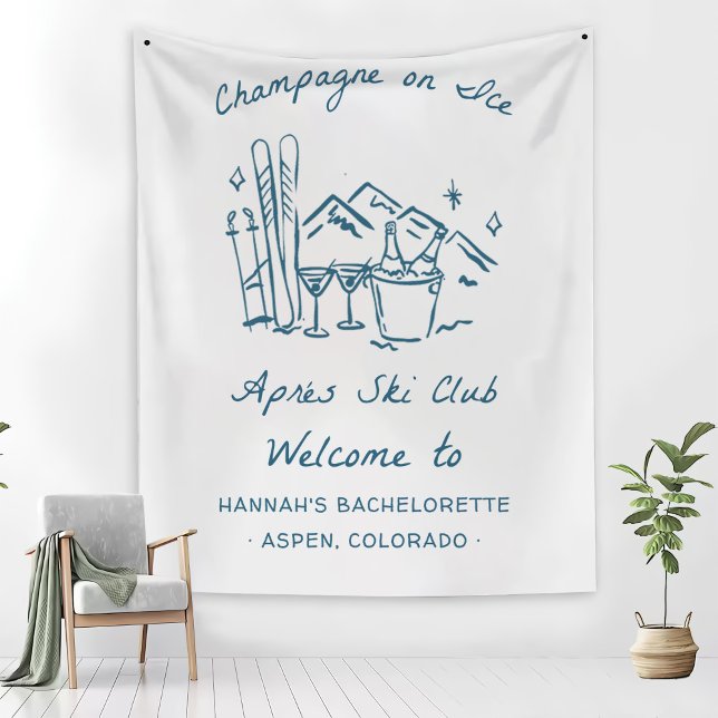 Tapete De Parede Après Ski Champagne on Ice Winter Bach Party (Criador carregado)