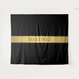 Tapete De Parede Apresentação sofisticada Faux Dourado e preto