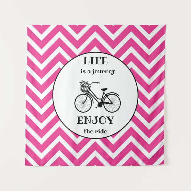 Tapete De Parede Aproveite o passeio | Bicicleta Com Flores Motivac (Frente)