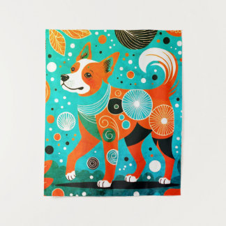 Tapete De Parede Aqua-Orange Canine