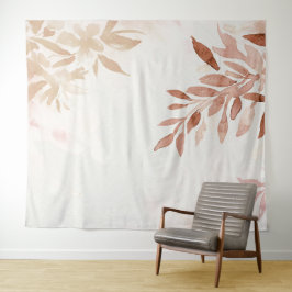 Tapete De Parede Aquarela Boho Folhas e Galhos de Outono