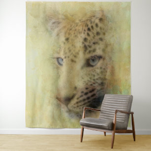 Tapete De Parede Aquarela-leopardo-africana