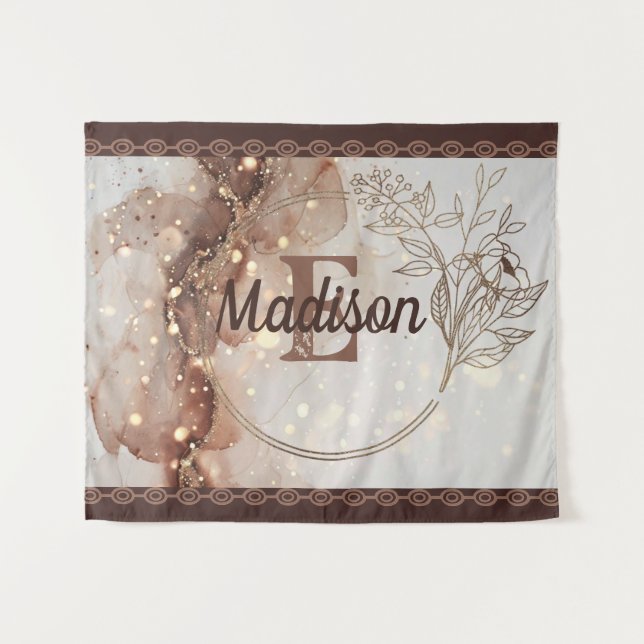 Tapete De Parede Aquarela Marmoreada com Acentos de Largura (Frente (Horizontal))