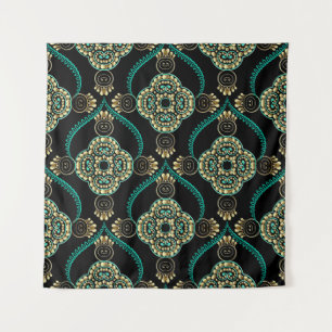 Tapete De Parede Árabe Floral, Padrão de Elegância Vintage.