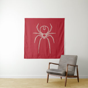 Tapete De Parede Aranha - Vermelho Sanguíneo e Branco Osso