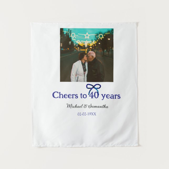 Tapete De Parede Arco azul grita 40 anos de casamento (Frente)