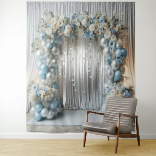 Tapete De Parede Arco bonito do Balão Azul do Pastel Pintado