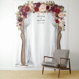 Tapete De Parede Arco de Casamento Boho Burgundy Fundo para Photobo