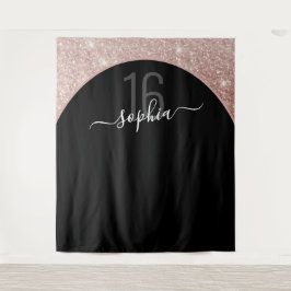 Tapete De Parede Arco de Glitter Dourado-Rosado de 16 Anos Personal