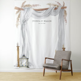 Tapete De Parede Arco de Noiva com Velas Boêmias Fundo de Cena para