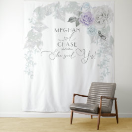 Tapete De Parede Arco de Rosa Lilás e Branco Gelo Impressionante