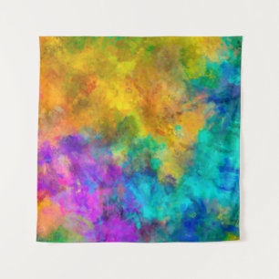 Tapete De Parede arco-íris abstrato vibrante pintado fundo wi