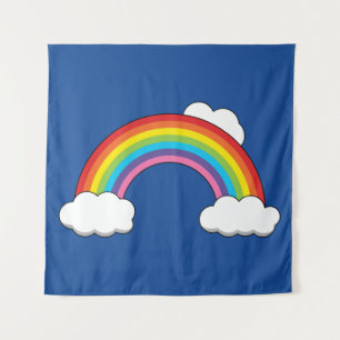 Tapete De Parede Arco-íris com Nuvens Brancas