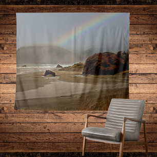 Tapete De Parede Arco-íris e nuvens em uma praia do rio Pistil Ore