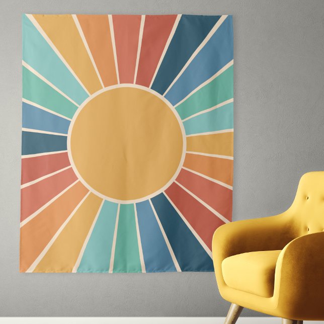 Tapete De Parede Arco-íris Explosão Groovy Retro Hippie 60s Boho (Rainbow Starburst Groovy Retro Hippie 60s Boho Tapestry wall hanging party backdrop dorm room decor)
