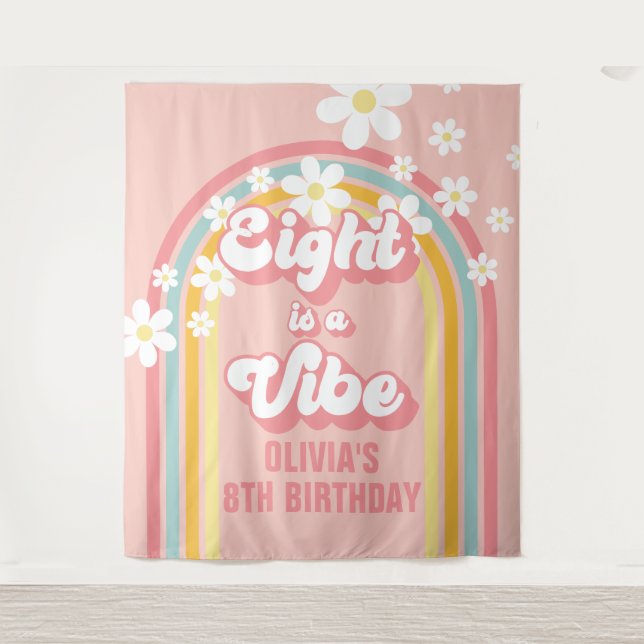 Tapete De Parede Arco-íris Retro Eight é um Clima Maravilhoso 8º An (Frente)