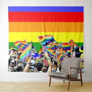 Tapete De Parede Arco-Íris Sinais LGBT Banner