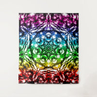 Arco-íris Tie Dye Mandala Estrela Retro
