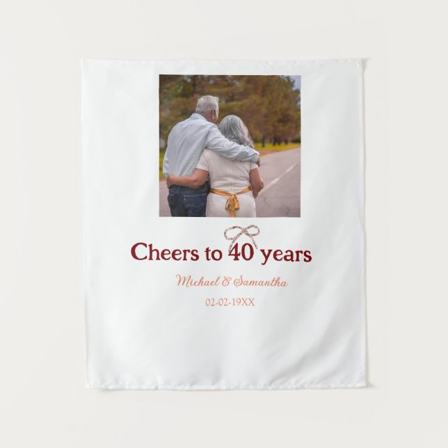 Tapete De Parede Arco Marron comemora 40 anos de casamento aniversá (Frente)