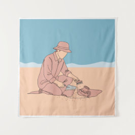 Tapete De Parede Arqueólogo simples, arte de uma linha contínua