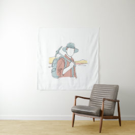 Tapete De Parede Arqueólogo simples, arte de uma linha contínua