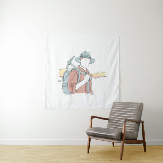 Tapete De Parede Arqueólogo simples, arte de uma linha contínua